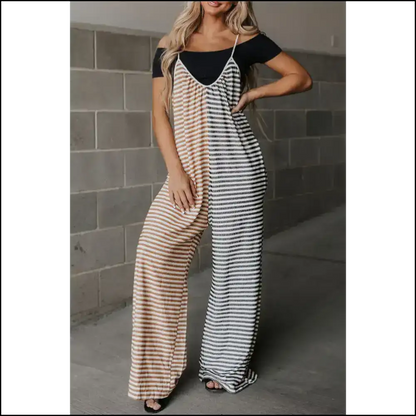 Needful Things: Yellow Stripe Color Block Jumpsuit 🔥warning: May Cause Stares! - Jumpsuits