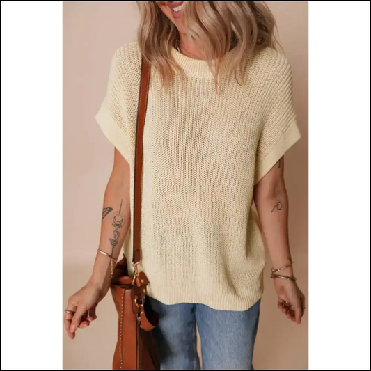 Oatmeal Batwing Knit Tee: Basically a Hug you can Wear from Needful Things 💀 - s - Tops