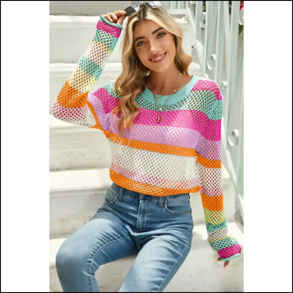 Rose Red Colorblock: your New Acrylic Bff from Needful Things 🌹💀 - Knit Tops