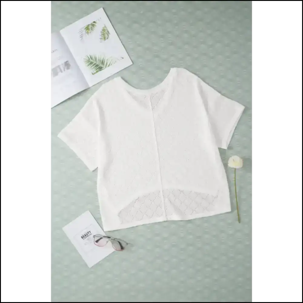 Needful Things: Chic White v Neck Blouse – Oversized 💀 - Knit Tops