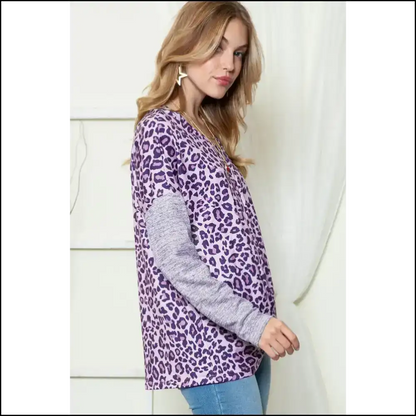 Leopard Print v Neck: so Comfy It’s Practically Legal 🐆 Needful Things - Long Sleeve Tops
