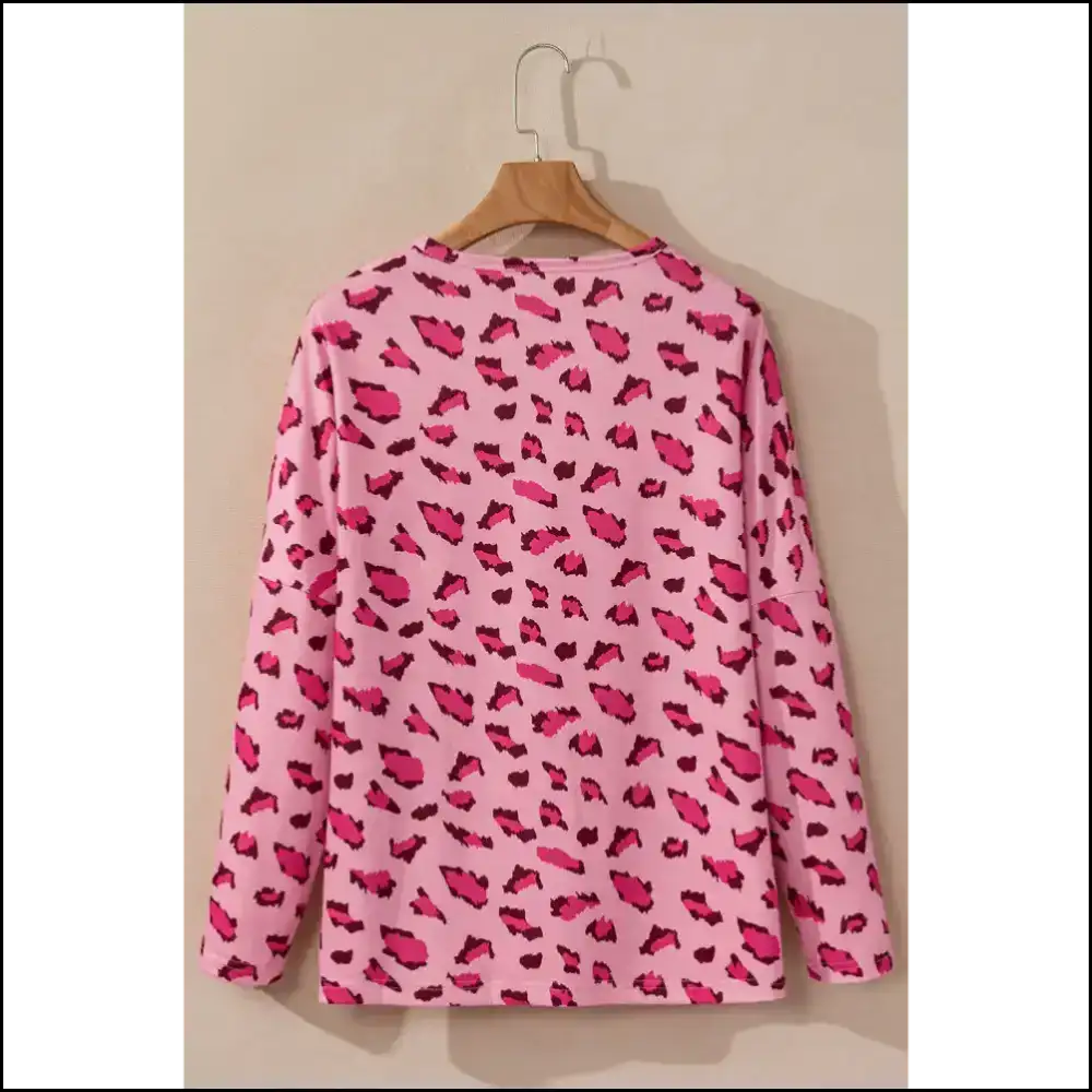 Pink Leopard Stitching: Unleash your Inner Wild Child! 🐆 Needful Things Loose Long Sleeve - Tops