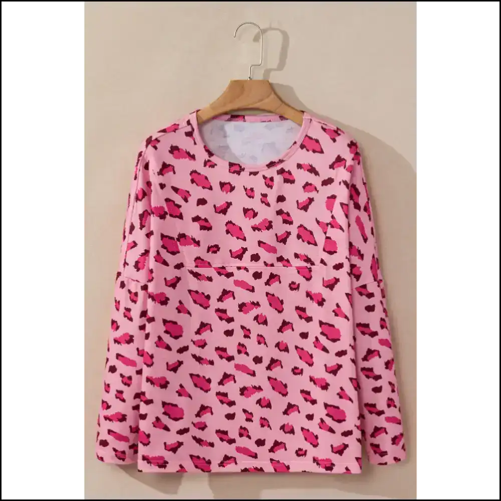 Pink Leopard Stitching: Unleash your Inner Wild Child! 🐆 Needful Things Loose Long Sleeve - Brown / s - Tops