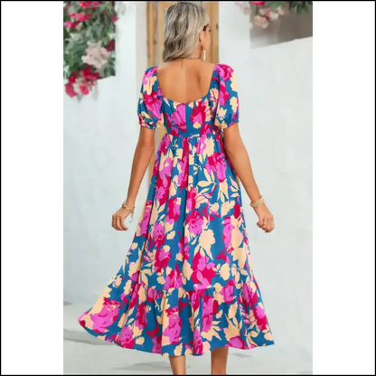 Dark Blue Floral Dress: Prepare for Compliments (and Maybe a Few Stares) Needful Things 💙 Chic Ruffle Hem - Maxi Dresses
