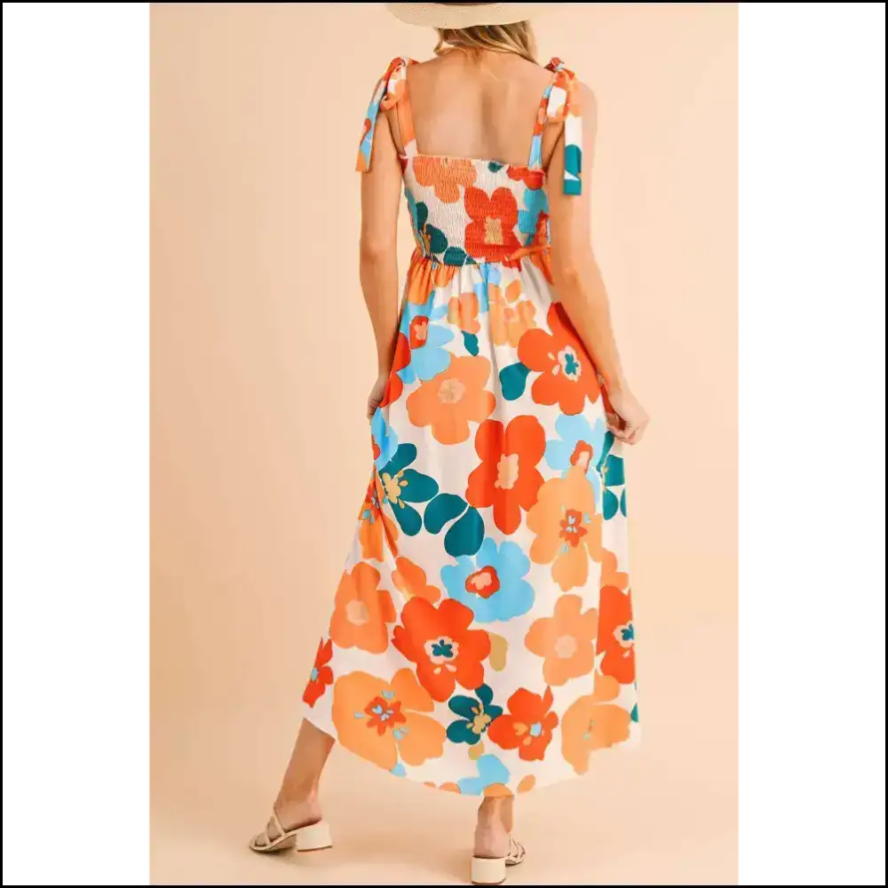 Vibrant Orange Smocked Maxi Dress: Groovy Queen 👑 - Dresses