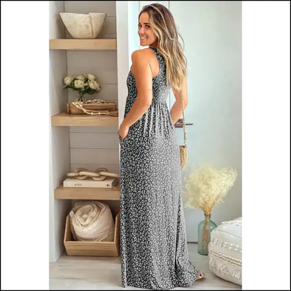 Pink Sleeveless Leopard Print Dress: Hear me Roar! 🐆 Needful Things - Maxi Dresses