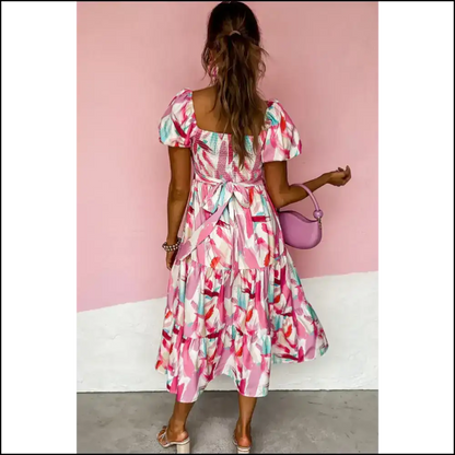 Pink Brush Stroke Dress: Compliments 💅 Chic Maxi Dresses
