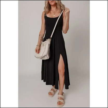Needful Things: Chic Black Sleeveless Midi Dress Dangerously Flattering 🖤 / s Dresses