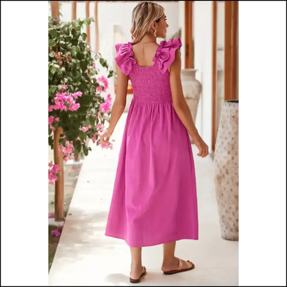 Rose Red Smocked Midi Dress: so Good It’s Almost Illegal 😈 Needful Things - Dresses