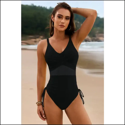 Dive Into Summer with our Chic Drawstring Ruched Magic! - One-piece