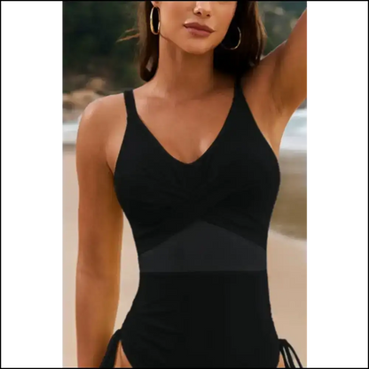 Dive Into Summer with our Chic Drawstring Ruched Magic! - One-piece