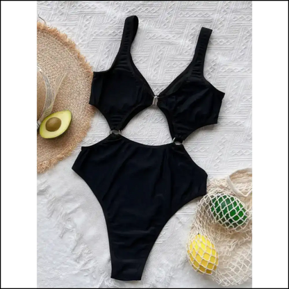 Mermaid Vibes Only: Dive Into Comfort with our Cutout Plunge One-piece 💦 - One-piece
