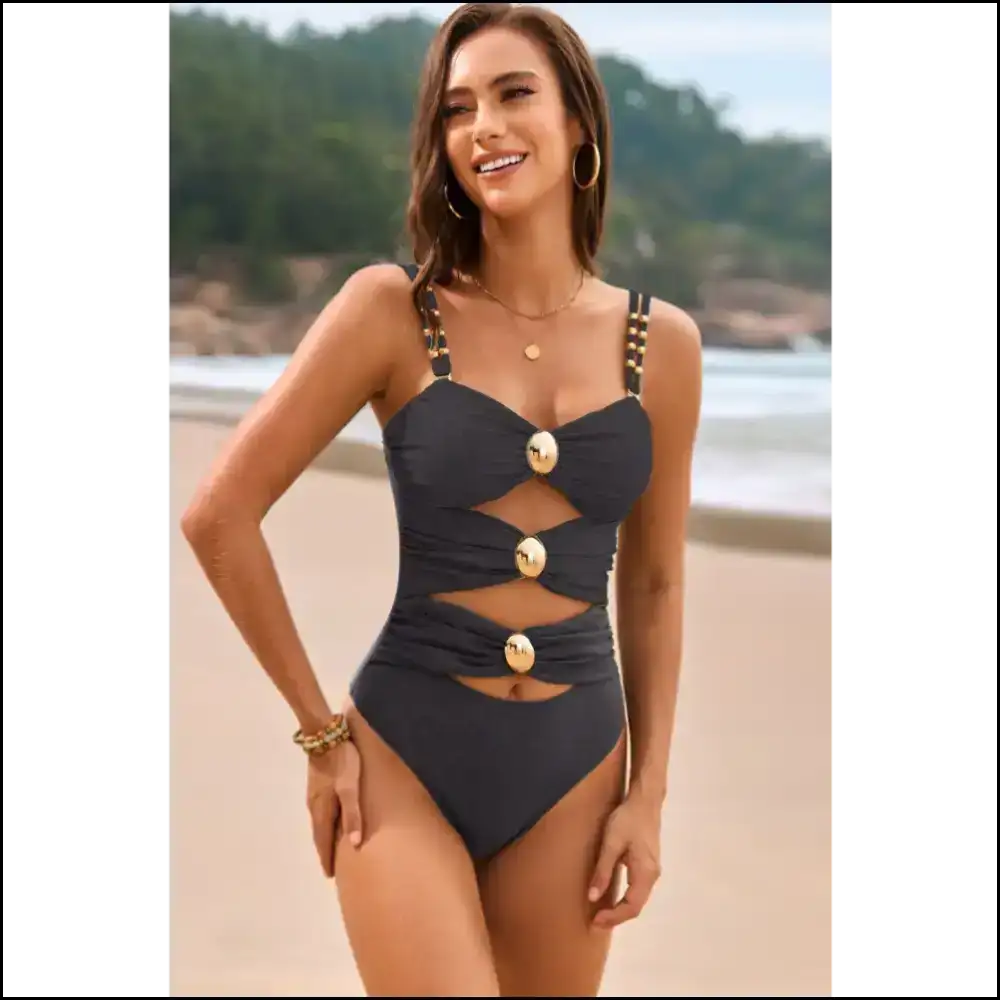 Ready to Make Waves? Dive Into the Cutout Ruched Sweetheart Fun! 🌊💖 - One-piece