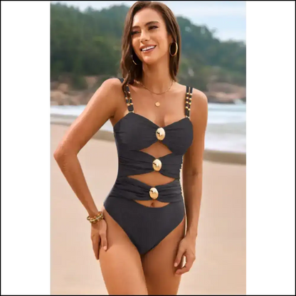 Ready to Make Waves? Dive Into the Cutout Ruched Sweetheart Fun! 🌊💖 - One-piece