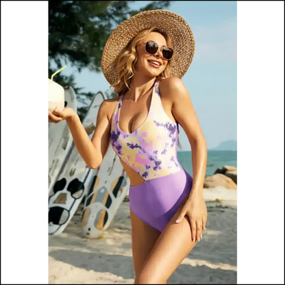 Make Waves in Cutout Tie-dye One-piece Swimwear - Look Fabulous! 🌊 - One-piece