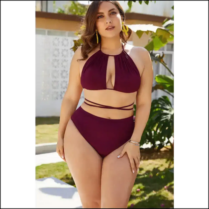 Beach Ready to Turn Heads: Rock the Cutout Tied Backless Bikini! 🏖️👙 - One-piece