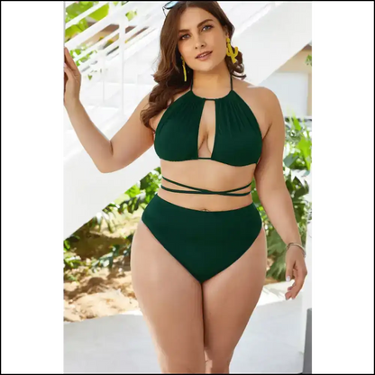 Beach Ready to Turn Heads: Rock the Cutout Tied Backless Bikini! 🏖️👙 - One-piece