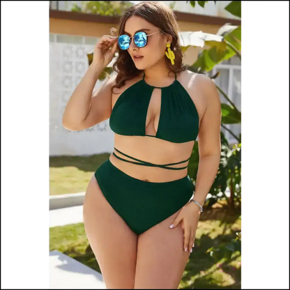Beach Ready to Turn Heads: Rock the Cutout Tied Backless Bikini! 🏖️👙 - One-piece