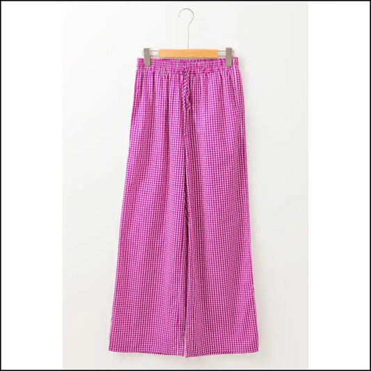 Pink Plaid Pants: Wide Leg & Ready to Party! 😜 Needful Things - s - Pants