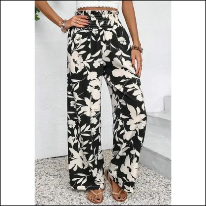 Floral Pants: so Comfy You’ll Forget You’re Wearing Clothes. Smocked Frill Waist Magic! Pants