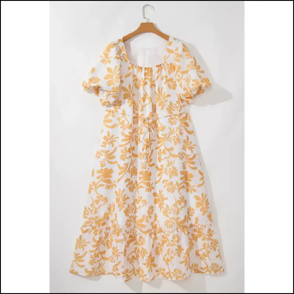 Apricot Floral Maxi Dress: Finally a Dress that Likes your Thighs! Needful Things. 🍑 - Plus Size Dresses