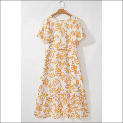 Apricot Floral Maxi Dress: Finally a Dress that Likes your Thighs! Needful Things. 🍑 - Plus Size Dresses