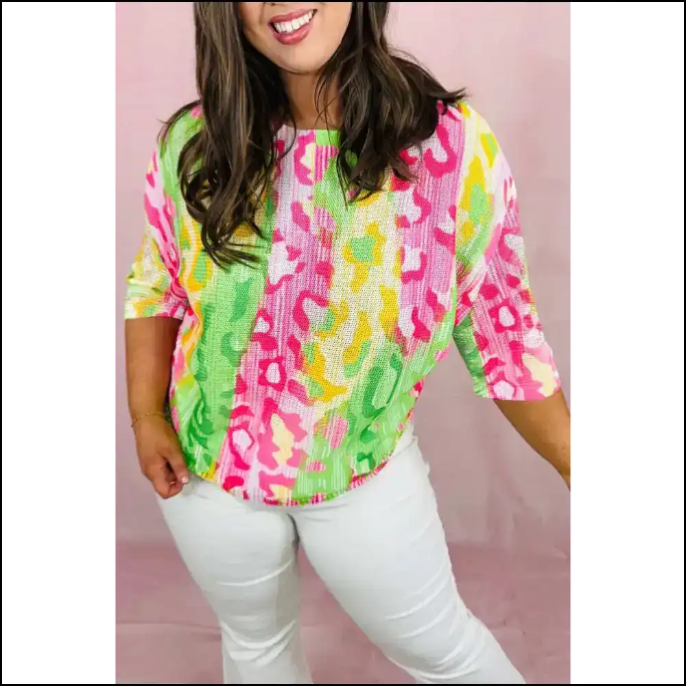 Leopard Color Block: Roar or Go Home Needful Things! 🐆 - Multicolour / 1x - Plus Size Tops