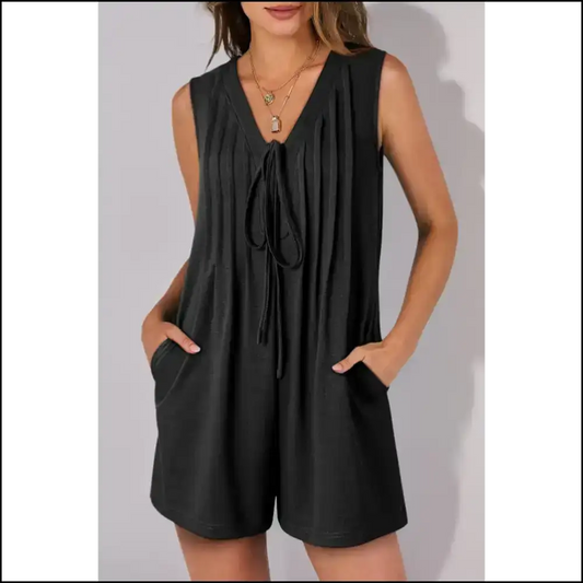 Chic Black Tie Romper: Dress to Impress (or Distress) from Needful Things! 😈 White / s Rompers