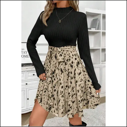 Black Ribbed Knit Dress: Goddess Mode Activated 🖤 Short Dresses