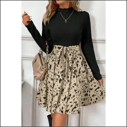 Black Ribbed Knit Dress: Goddess Mode Activated 🖤 / s Short Dresses