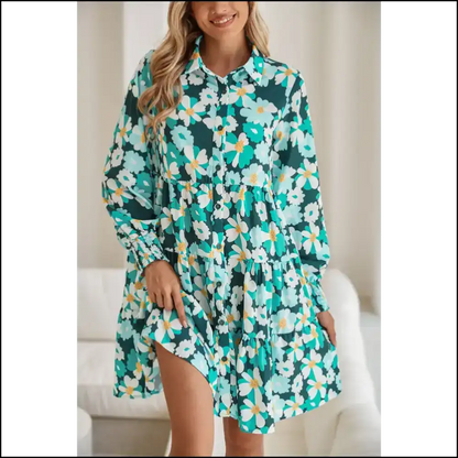 Blackish Green Floral Mini Dress: Slay Queen! 👑 (needful Things) - s - Short Dresses