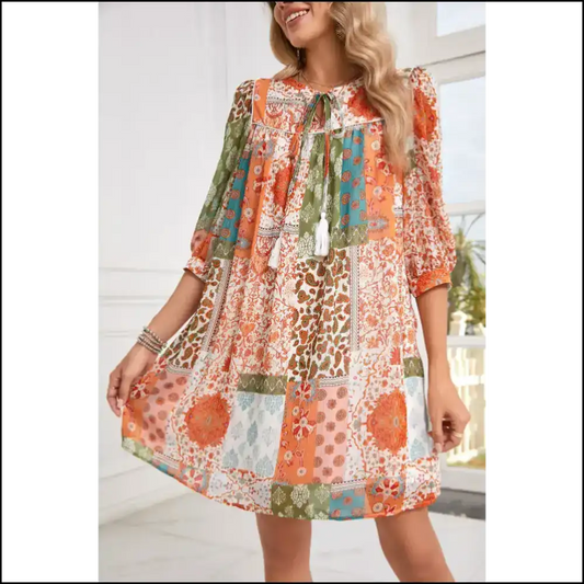 Orange Paisley Print Dress: Boho Chic Goddess Gone Wild! 🤪 Needful Things / s Short Dresses