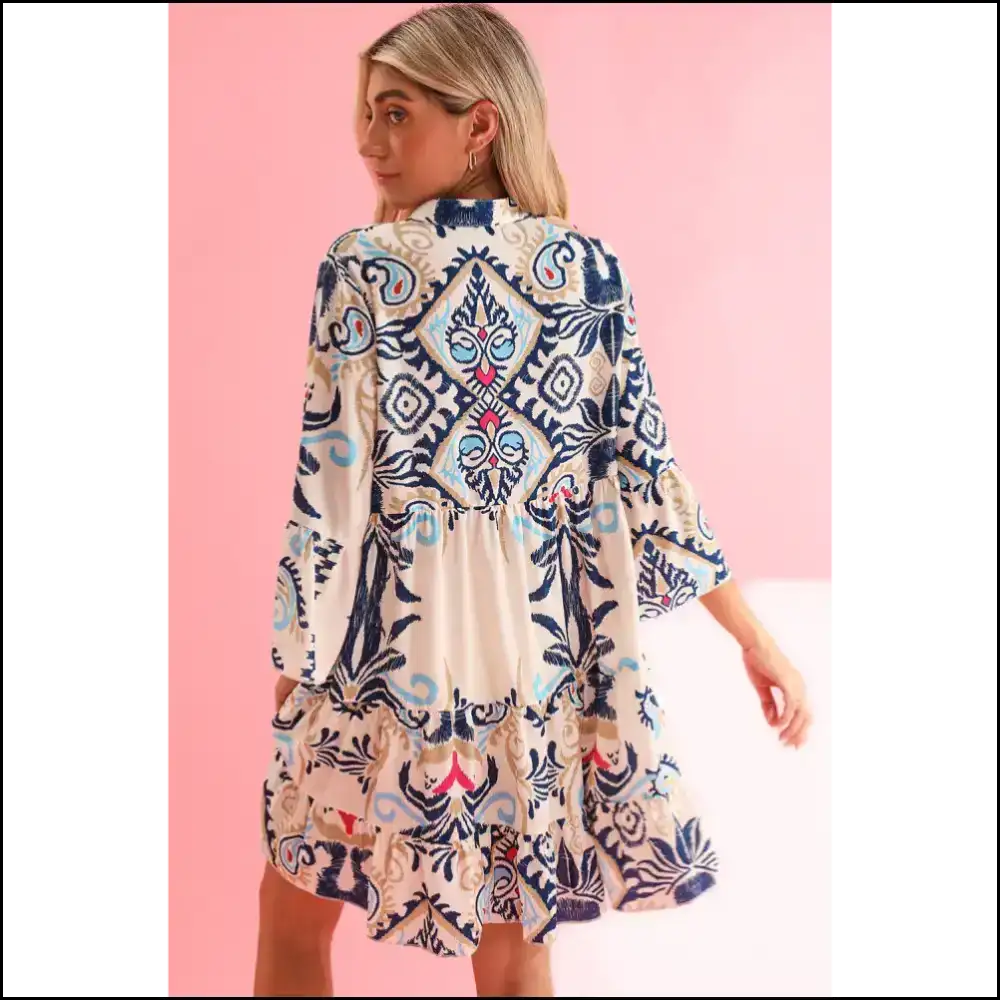 Boho Chic Green Ethnic Print Mini Dress: Dress Like you Own the Joint 👗 Needful Things Short Dresses
