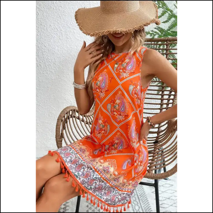 Boho Chic Orange Dress: Prepare for Maximum Tan! 🍊 Needful Things Short Dresses