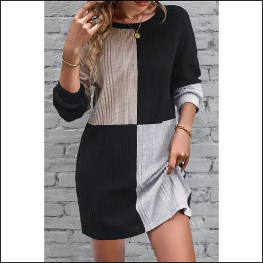 Black Ribbed Color Block Dress: Dangerously Cute 🖤 Needful Things / s Short Dresses