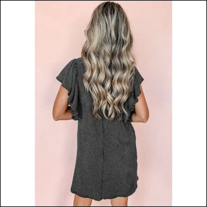 Black Crinkle Rib Mini Dress: Sexy Even Ter a Monday 😈 Needful Things - Short Dresses