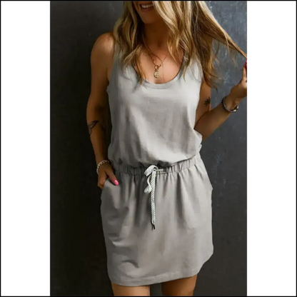 Gray Sleeveless Mini Dress: Needful Things’ Leg Day Special! 😜 Short Dresses