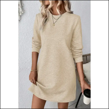 Gray Textured Long Sleeve: Dress to Impress (even your Ex) 😈 Needful Things Apricot / s Short Dresses