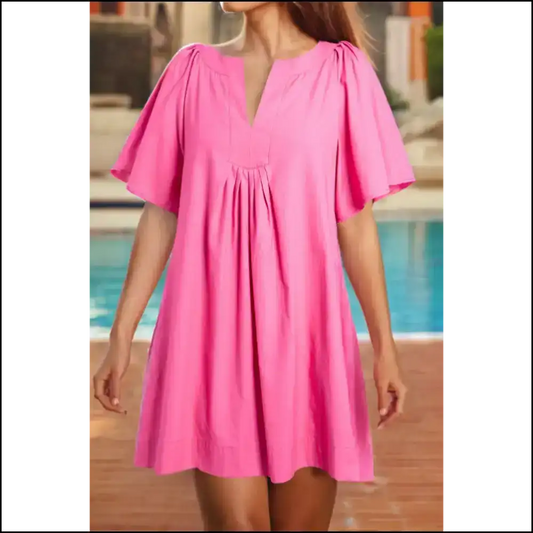 Bonbon Flounce Sleeve Dress: High Waist Hilariously Cute! - s - Short Dresses