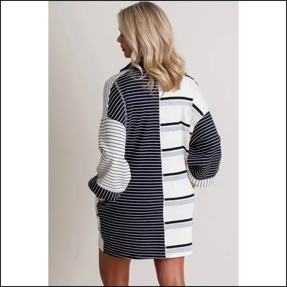 Chic Black Stripe Mini Dress: Confidence! (needful Things) 🖤 Short Dresses
