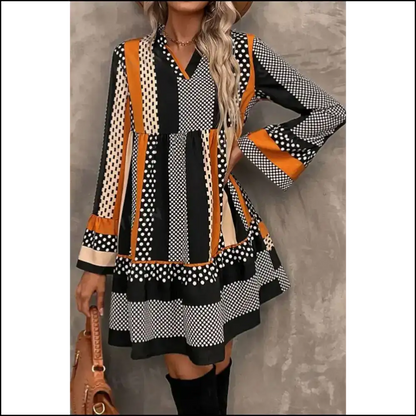 Needful Things: Chic Black Striped Polka Dot Mini Dress Dangerously Cute 😈 / s Short Dresses