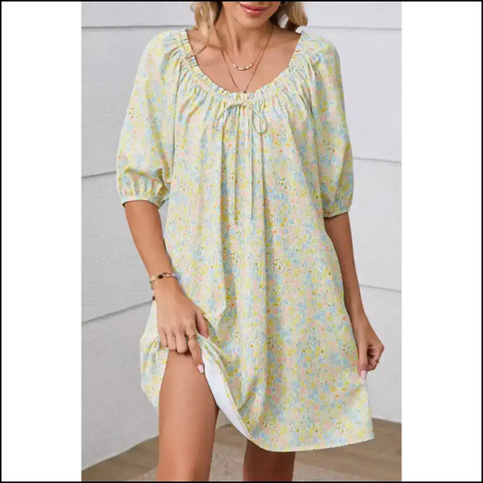 Needful Things: Chic Green Floral Mini Dress – Warning: May Cause Excessive Compliments 😈 - s - Short Dresses