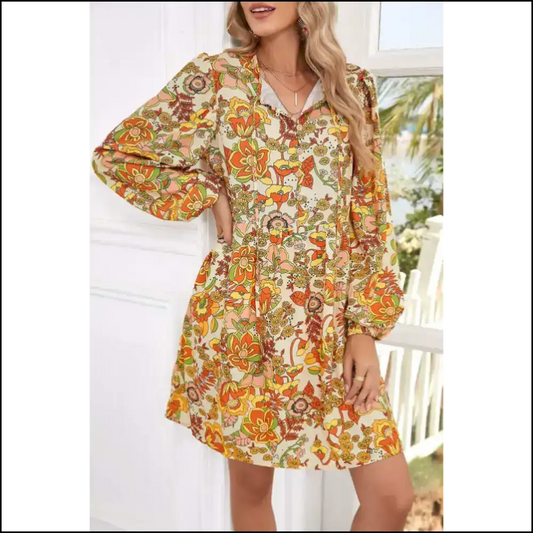 Yellow Cream Floral Mini Dress: Warning May Cause Stares! s Short Dresses