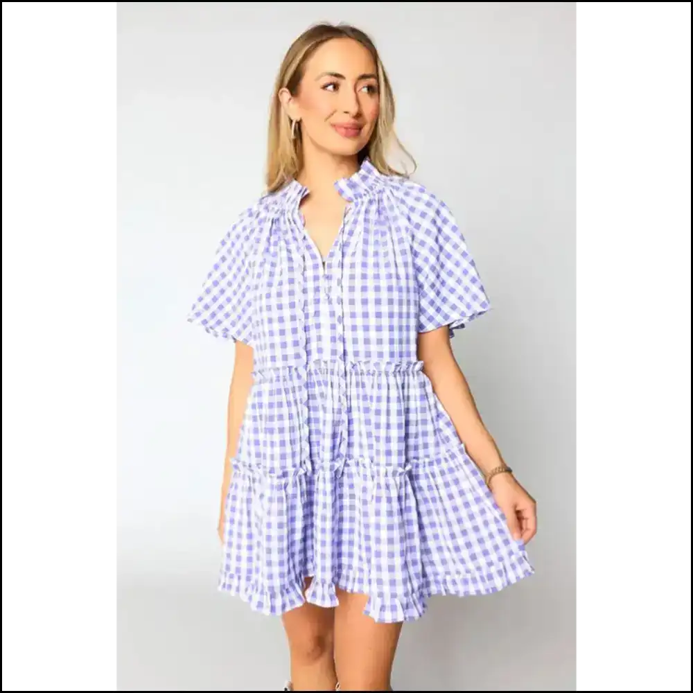 Plaid Frill Tiered Mini Dress: Dangerously Cute Needful Things - Short Dresses