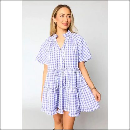 Plaid Frill Tiered Mini Dress: Dangerously Cute Needful Things - Short Dresses