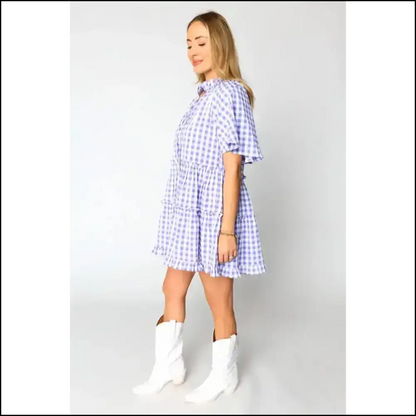 Plaid Frill Tiered Mini Dress: Dangerously Cute Needful Things - Short Dresses