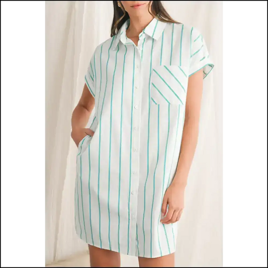 Mint Green Striped Mini Dress: Basically a Portable Party 🎉 / s Short Dresses