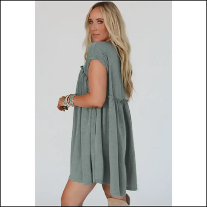 Mist Green Frilled Dress: Basically a Portable Good Vibe 👗💚 Short Dresses
