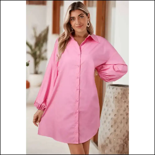 Pink Bishop Sleeve Dress: so Comfy It’s Practically Naked 😜 - Bright / s - Short Dresses