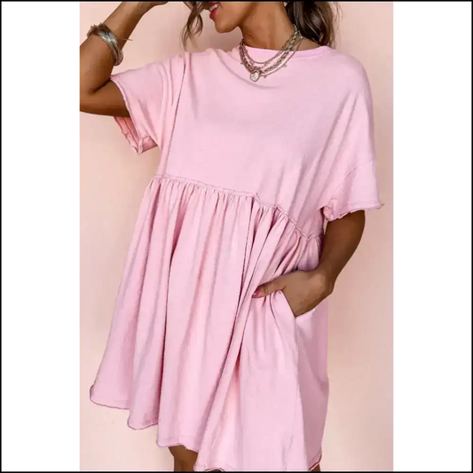 Pink Babydoll Dress: Raw Edge Goddess Vibes 💅 Needful Things Light / s Short Dresses